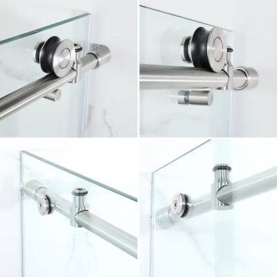 Factory Direct Sale Bathroom Clear Tempered Glass Frameless Sliding Shower Door photo-3