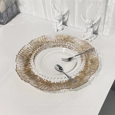 Свадебная украшение. Акриловая пластиковая подложка для тарелок размером 13 дюймов с золотой обводкой photo-5