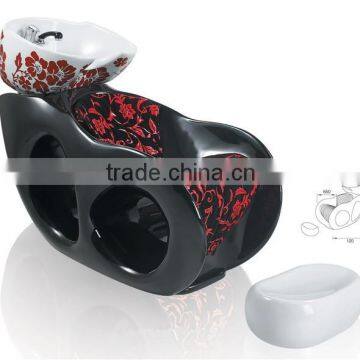 Chinese Style Pattern Reclining Hairdressing Shampoo Chair,fiberglass Washing Unit for Beauty Salon Station Shampoo Bed photo-2
