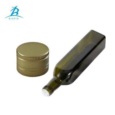 Aluminum Plastic Cap for 250ml Glass Bottle Gold Black Olive Oil 31.5*24mm Caps photo-4