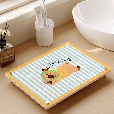 Sheenyoo absorbent and quick drying custom printing diatomite stone drying mat for kitchen counter