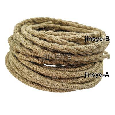 CE VDE SAA UL Electrical Wire Braided Hemp Rope Wire Cable Twisted Jute Rope Cable