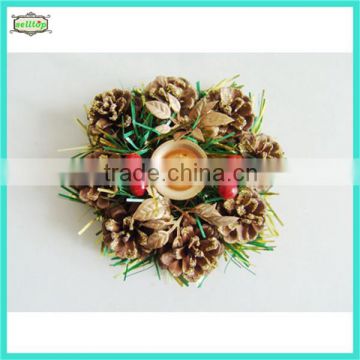 12cm natrual decorative pine cone candle holder