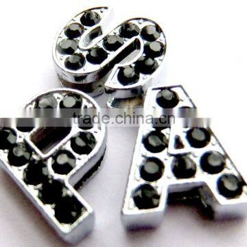 10MM black color stone zinc alloy DIY letters