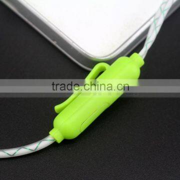 Metal Head Cheap Colorful Earphones Headset LED Flash Night Light Noctilucent Earphone With Clip Mic For Smart Phone photo-4