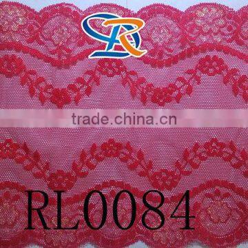 Embroiodery Technics Chinese Red Wide Spandex Bra Lace Trim
