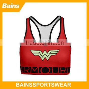 Lycra fabric for sport bra/plain sport bra/ladies sexi sport bra