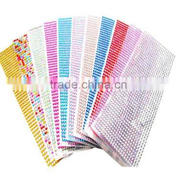 Mirror glue back acrylic crystal eye sticker, self adhesive stone sheets for decorating