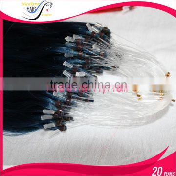 blue micro ring human hair extension