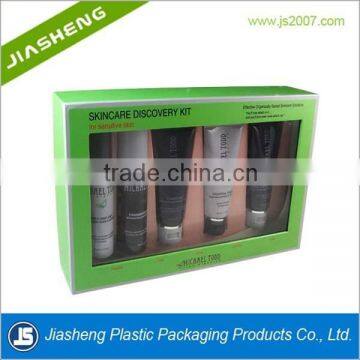 Luxury plastic cosmetic packaging box with printing on cover box