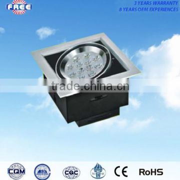 12W led grill light cover parts hot sell aluminum alloy square suitable for installation in a ceiling scriptorium