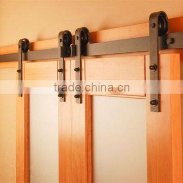 Double panel wooden barn door hardware sliding track kit