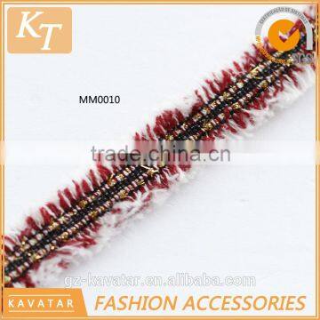 New design 100% Polyester decorative Fringed lace trim