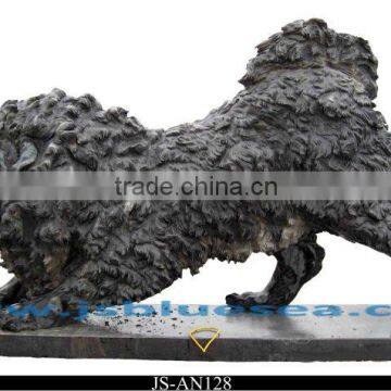 black natural marble Tibetan Mastiff statue