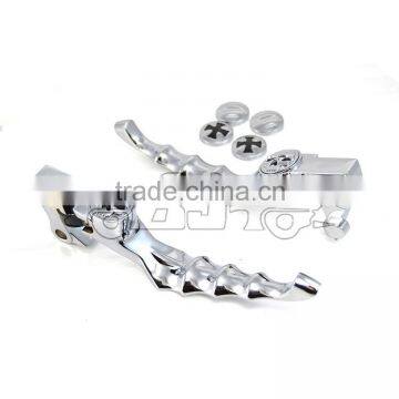 BJ-LS241-023 Super quality Chrome Billet Aluminum skull motorcycle clutch brake lever