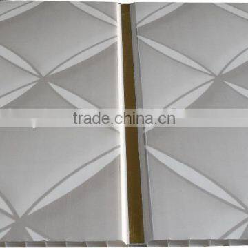 Trinidad 3D STYLE pvc ceiling & wall panel with gold strip, middle groove model G206