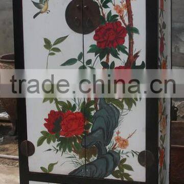 Chinese antique natural solid wood bedroom wardrobe cabinet