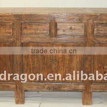 Chinese Antique Natural Finished Buffet Six drawer six door cabinet