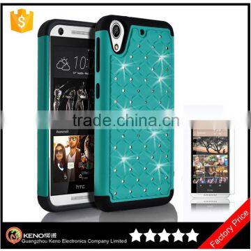 Keno Slim Dual Layer Armor mobile Phone Case Cover With Spot Diamond for HTC desire