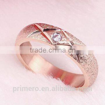 Hot Matte Titanium Steel 14k Rose Gold 1 Gram Plated Fashion Female Tail Ring Wedding Gift photo-4