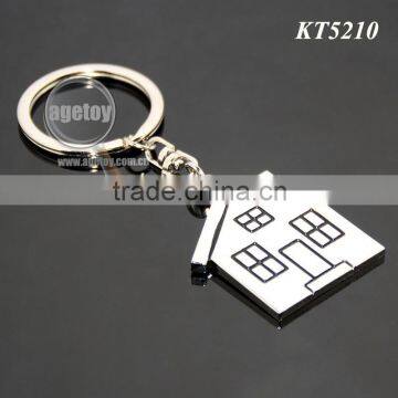 Engraved House Shaped Promotional Blank Metal Custom House Key Chain