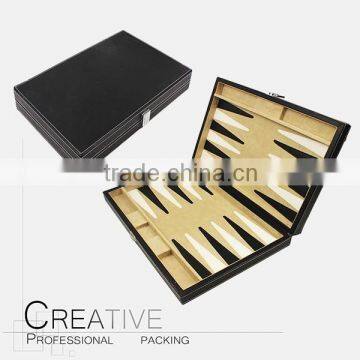 Backgammon and chess box pu leather and wood