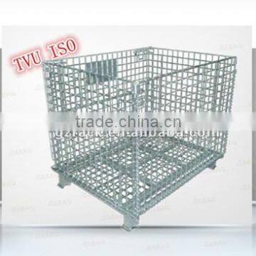 industrial rolling metal wire container storage cage