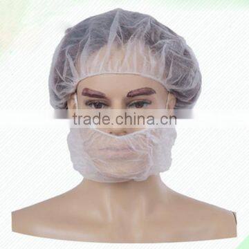 Single use white non woven man beard cover for food industry