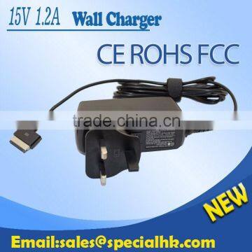 2015 Hot Model 15V 1.2A 18W Wall charger For ASUS Transformer Pad TF300T TF700T TF201