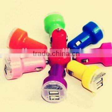 Hot Selling Factory prices High Quality 5V 2.1A Portable Dual USB Car Charger for iphone 5/iphone 5s