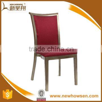 Imitated metal frame wooden stackable elegant restaurant dining chair