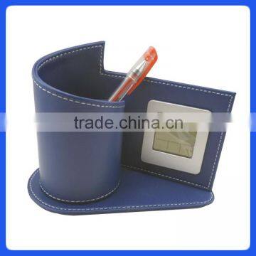 Leather calendar clock & lcd table clock & electronic alarm clock