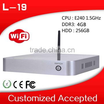 Hot sale Linux Micro Computer mini pc i5 5200 Barebone PC L19 E240 Support full screen movies 4G RAM 64G SSD