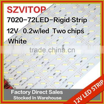 SV Dc 12V LED STRIP Super Bright 7020 72LEDs Rigid Strip White Light Two Chip Non-waterproof 12mm Width PCB 14.4W