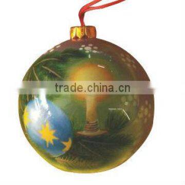 inside painted glass ball ornament for christmas decoration