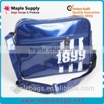 Shiny black PVC teen messanger bags