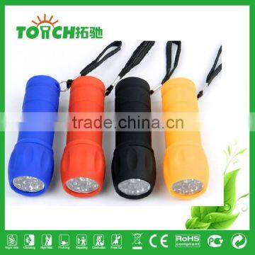 Aluminum mini 9 LED torch light