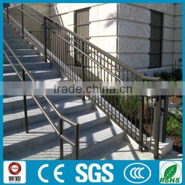 Outdoor decking black powder coated wrought iron stairs railing