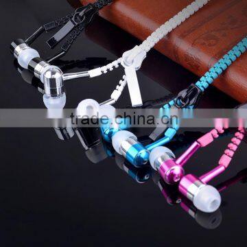 Good quality metal zipper earphone wholesale