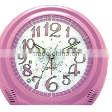 Plastic arc-shaped alarm table clock, bedroom clock, multicolor optional alarm clock