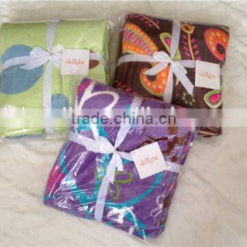 double feece 200/m2 repeat printed rotary screen printing gift blanket throw