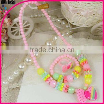 Latest design children styles multi beaded necklaces set beads necklace children
