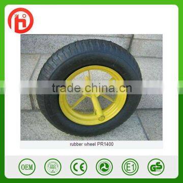 Pneumatic 250-4 rubber wheel PR1400 with metal rim