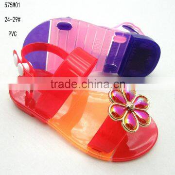 Open toe 2016 summer PVC jelly child girls sandals would light-emitting