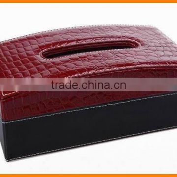 Leather fancy towel tube tissue box tissue pumping box factory customized PU