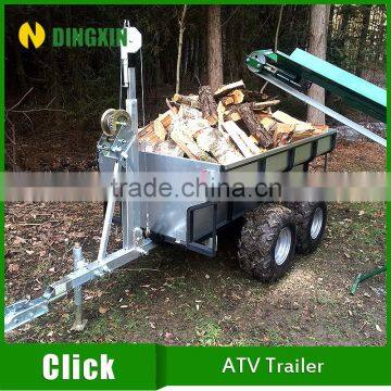 China Log atv trailer with manual or electric crane