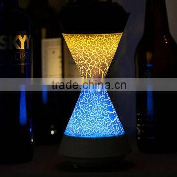 shenzhen portable volcano design wireless home room colorful led light bluetooth music outdoor speaker with fm radio aux tf card