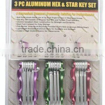 3 pcs folding hex key combination set