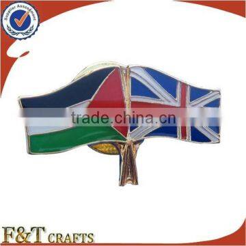 hot selling custom enamel crossed flags pins