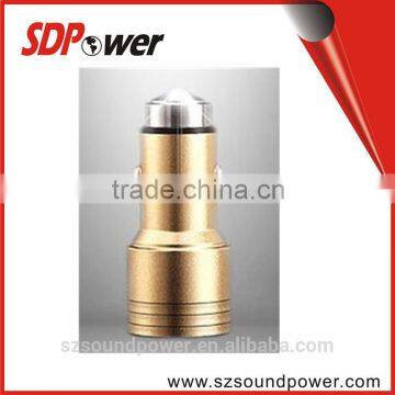 Emergency hammer Aluminum Alloy dual USB metal car charger 5v3.1a